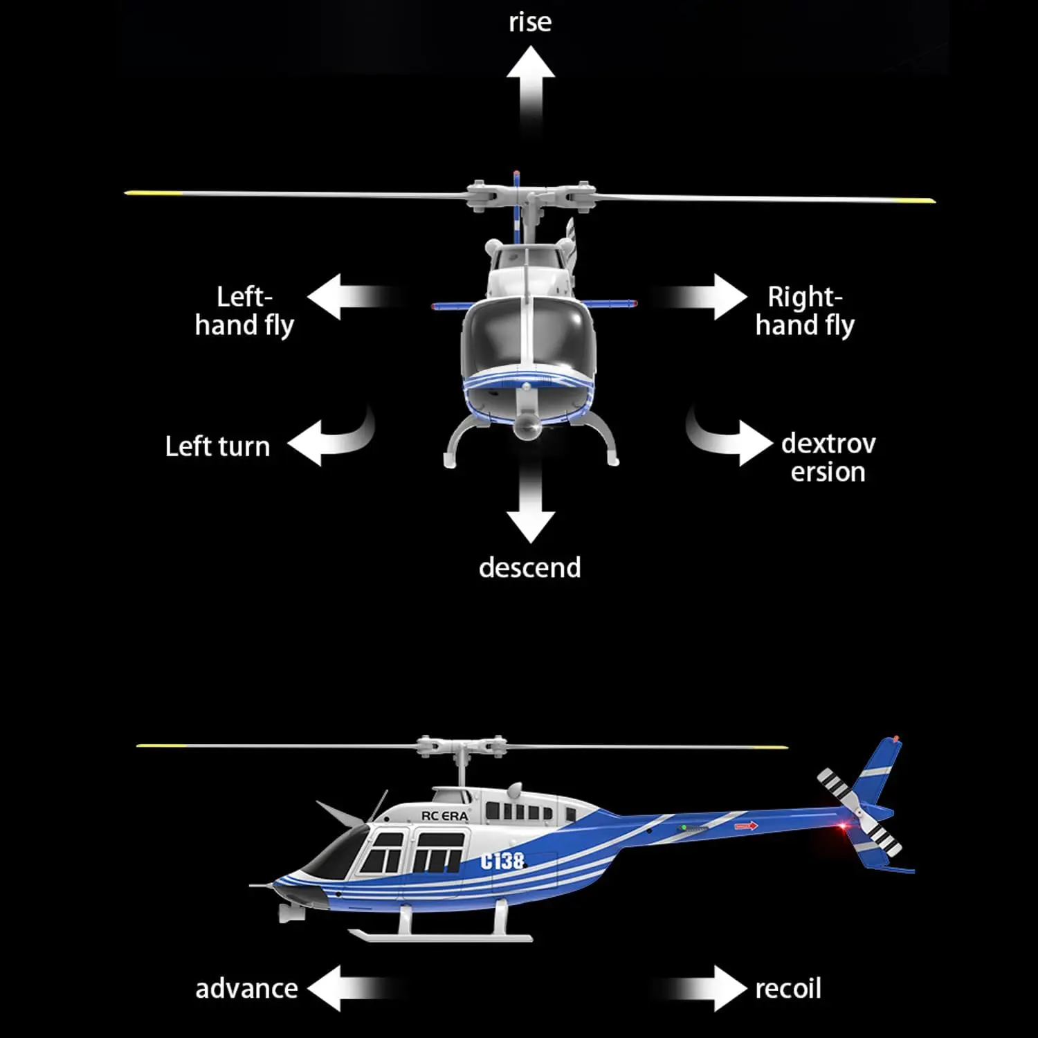 Helicopter remote control model suitable for adult beginners. Multi purpose helicopter with 6-axis gyroscope, high suspension pr