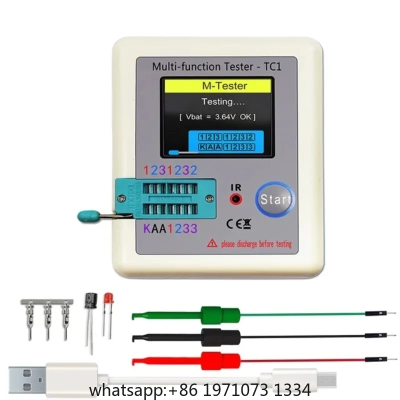 TC1 1.8 Inch   Display Multimeter Transistor Tester Diode Triode Resistor  Capacitor Test Meter