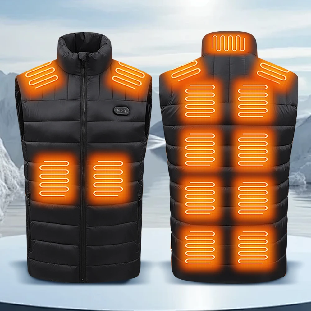 Heated Vest Thermal Vest 3 Level Adjustable 15 Areas Heated Heated Waistcoats USB Charging Warm Heated Jacket for Camping Hiking