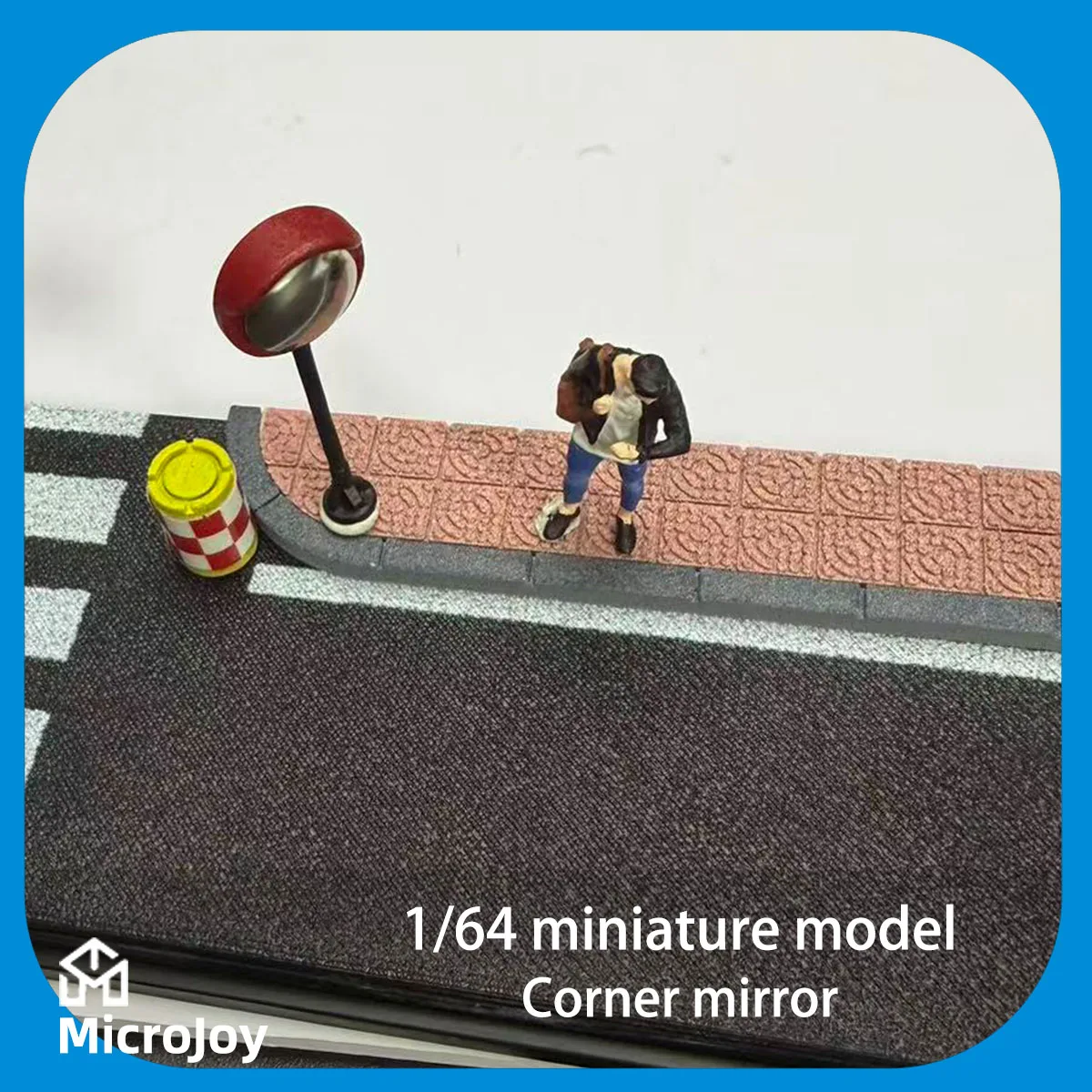 Detailed scene 1: 1:64 scale miniature model repair factory mini turn mirror manual ornament car model scene with distressed decoration, set of 2