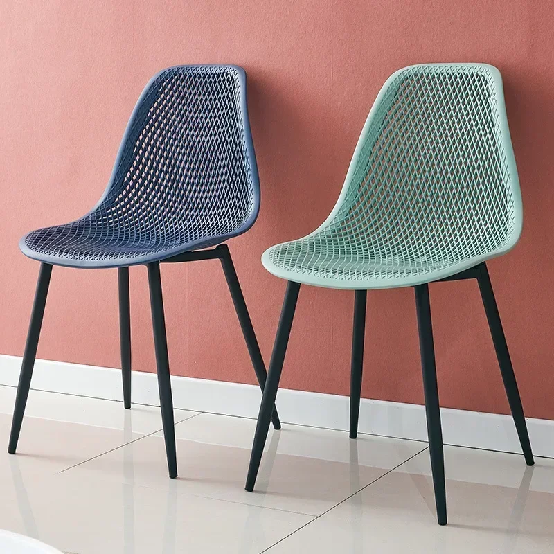 Firm Modern Simple Dining Chair Backrest Stool Eames Nordic Negotiation Office Chair Plastic Creative Literature Desk Chair