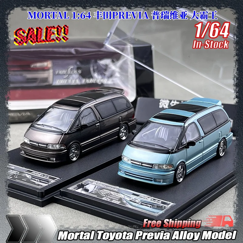 

In Stock Mortal 1 64 Scale Toyota Previa Alloy Die-Cast Car Model For Collection Enthusiasts Home Office Display Decoration Toys