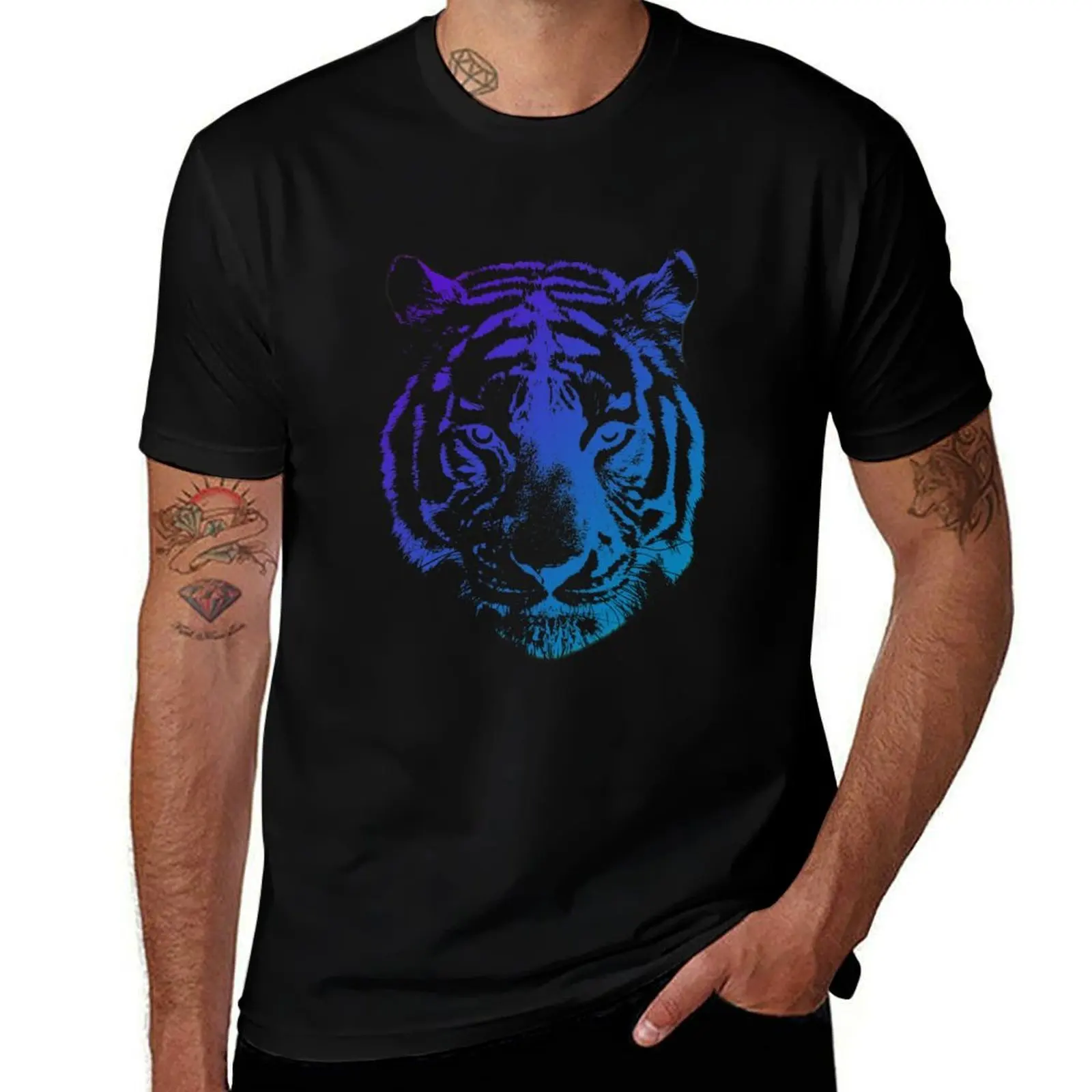 Indigo Tiger T-Shirt Classic Print Short Sleeve Shirt T-Shirt