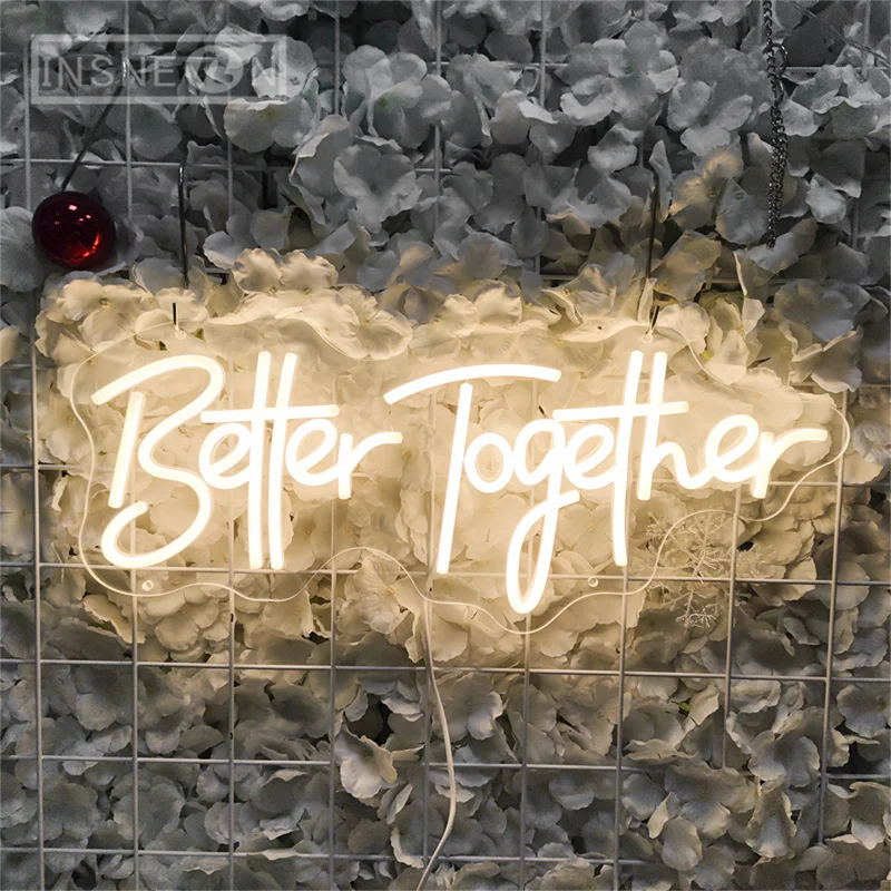 

Улучшенные вместе неоновые дневные знаки с регулируемой яркостью, Usb-питание для спальни, свадебное украшение, неоновые знаки, искусство комнаты, Декор, неоновые светильники