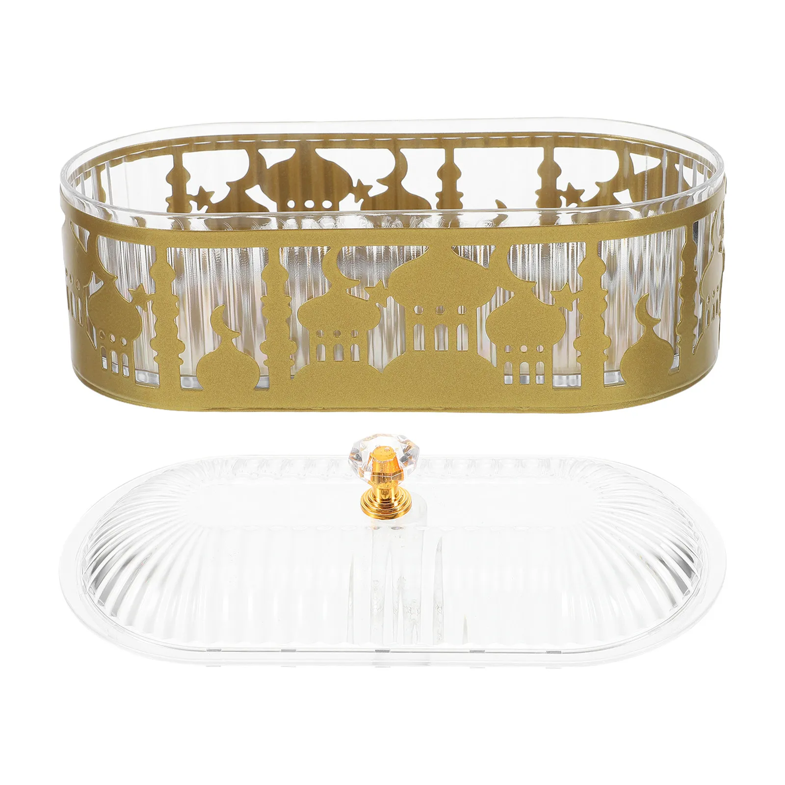 Arabic Eid Mubarak Candy Tray Ramadan Serving Dish Middle Eastern Snack Plate Islamic Festival Decor Eid Party Supplies