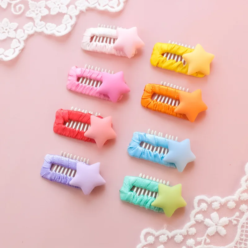 1/2pcs Handmade Pet Hairpin Alloy BB Clip Candy Colored Pentagram Accessory Long Haired Teddy Cat Hair Beauty Dog Supplies