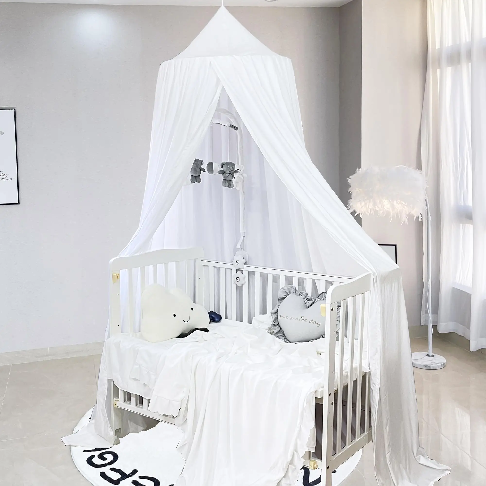 Princess Decor Canopy for Kids Bed, Soft and Durable Tent Canopy Dreamy Mosquito Net Bedding, Children Reading Nook Canopies