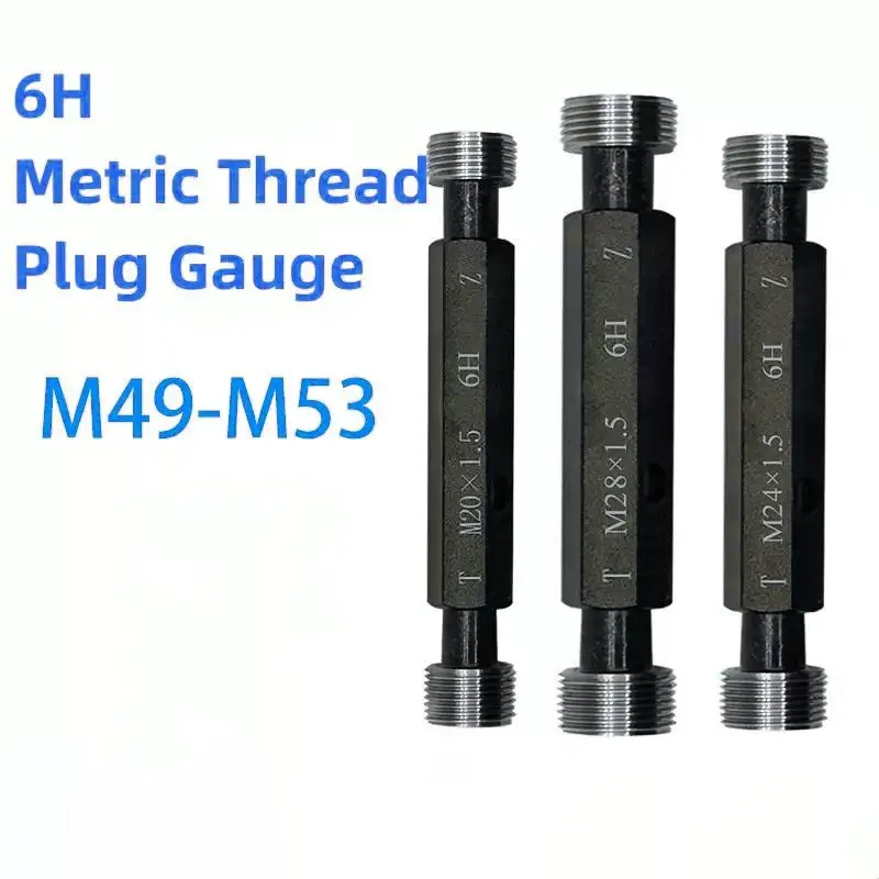 

1PCS M49-M53 Steel Mer-cury Gage Metric Fine Thread Plug Gauge High Quality wholesale 6H M49 M50 M51 M52 M53