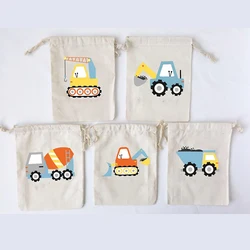 5pcs Construction Truck theme Candy gift Goodie bags Excavator Dump boy girl first 1st 2nd 3rd Birthday Party decoration Favor