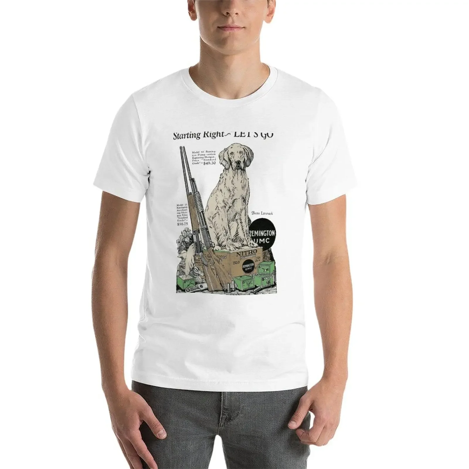 1928 Remington. The Hunters Favored Ammo T-Shirt quick drying graphics mens clothing