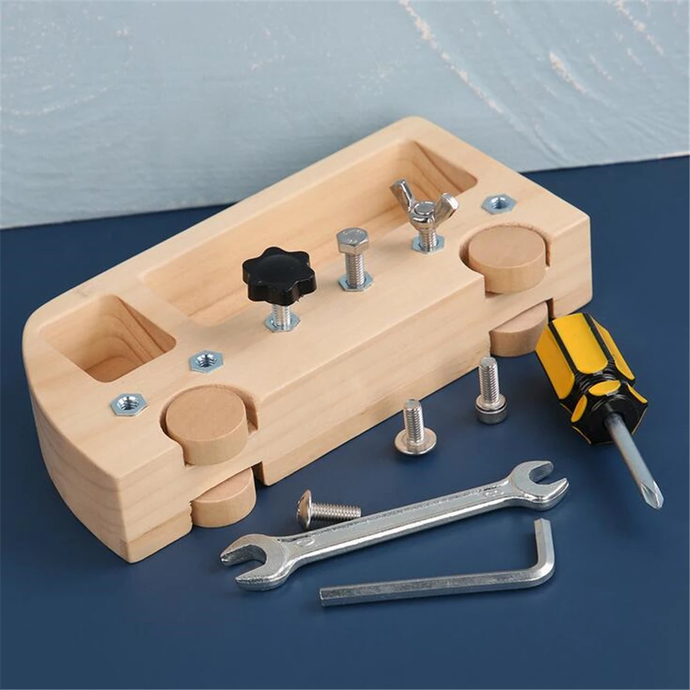 Wooden Screw Driver Board Basic Skills Bead Game Nuts Screw Bolts Set Birthday Gifts Child Screwdriver Board Montessori Toy