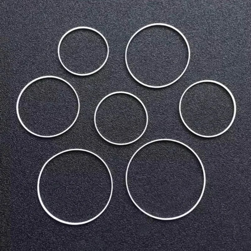 98PCS 0.75mm Height 0.55mm Thick I Ring Watch Crystal Gasket 16mm to 40mm Inner Diameter YZC651