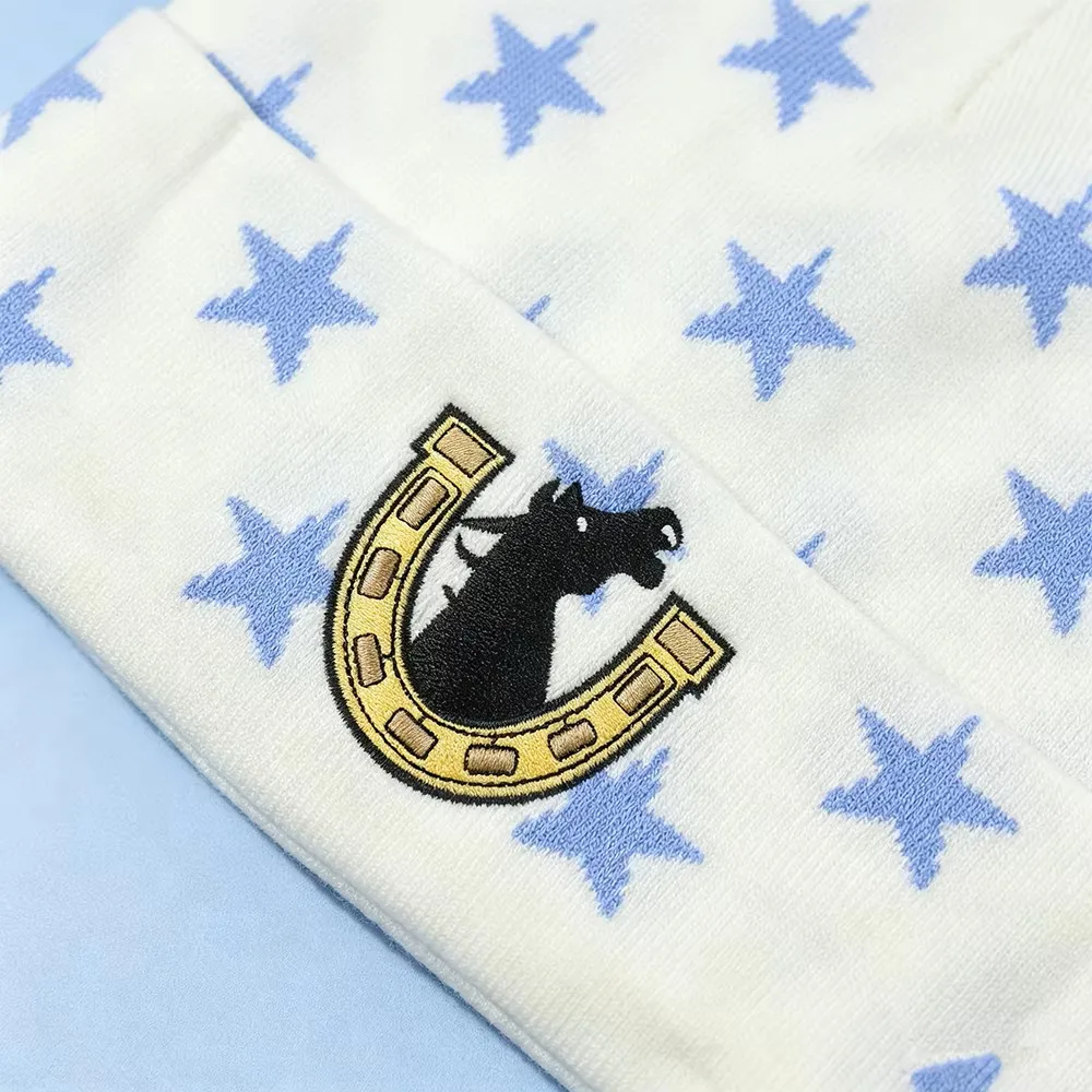 Johnny Joestar Fan-Merchandise, Cosplay-Beanie, Plüsch-Stern-Hufeisen-Strickmütze, Unisex, großer Kopfumfang, warme Wintermütze, Joo – Detail 3