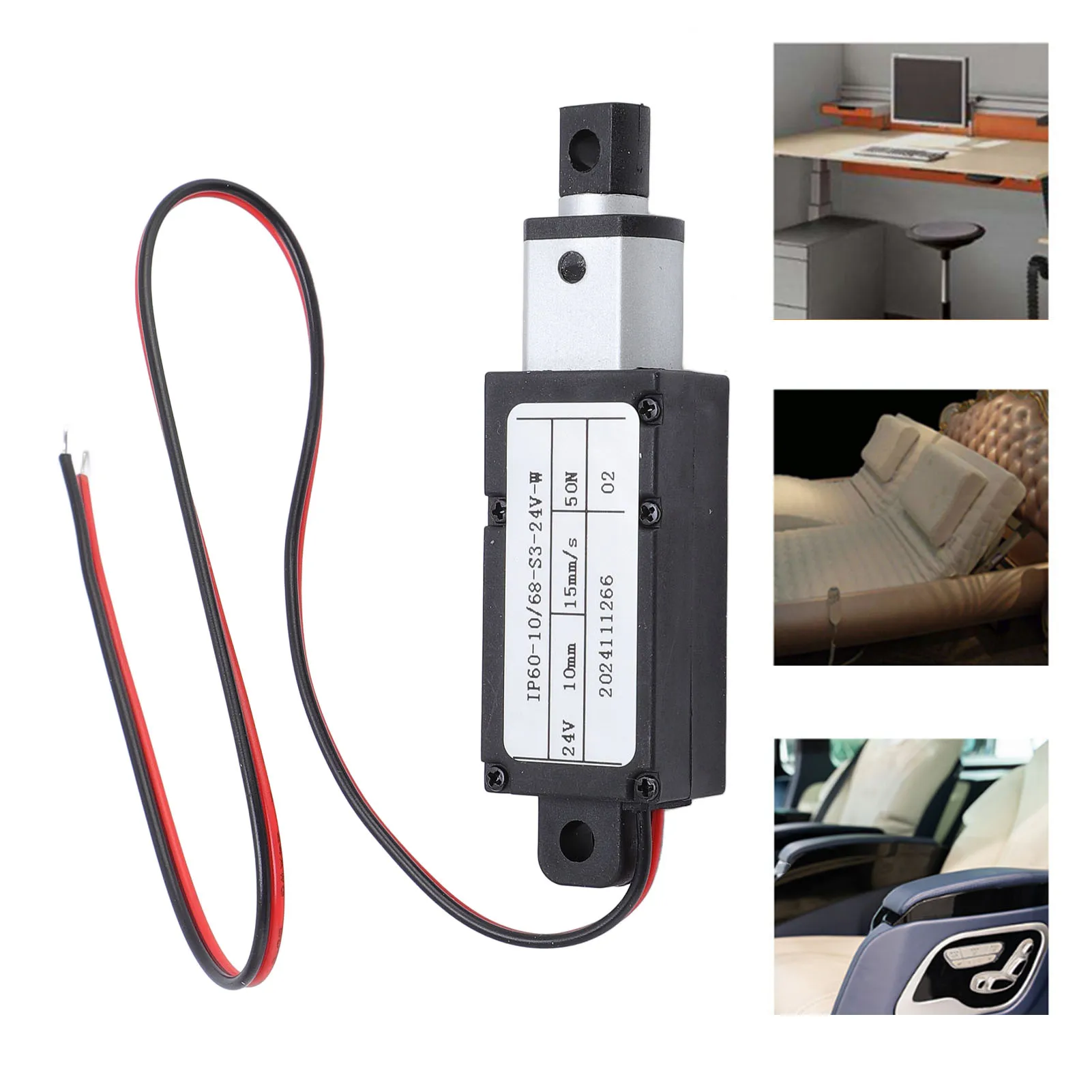 

Mini Electric Linear Actuator 10mm Stroke 50N Thrust 15mm/s Linear Motion Actuator for RV Sofa Robot Electric Linear Actuator