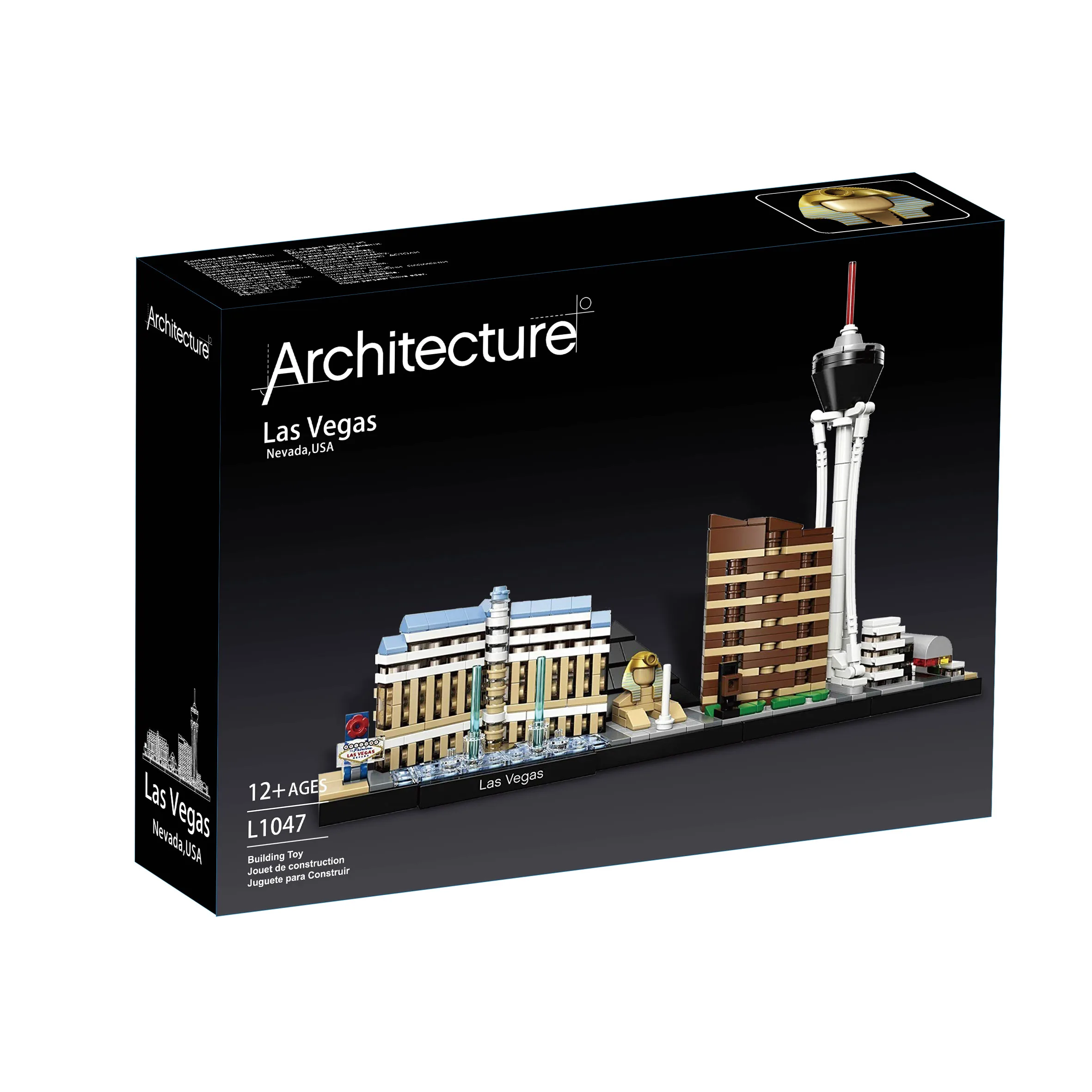 ArchitectureCompatile With 21047 Architecture Las Vegas Building Blocks Bricks Toys For Adults Kid Art Home Decoration Gift