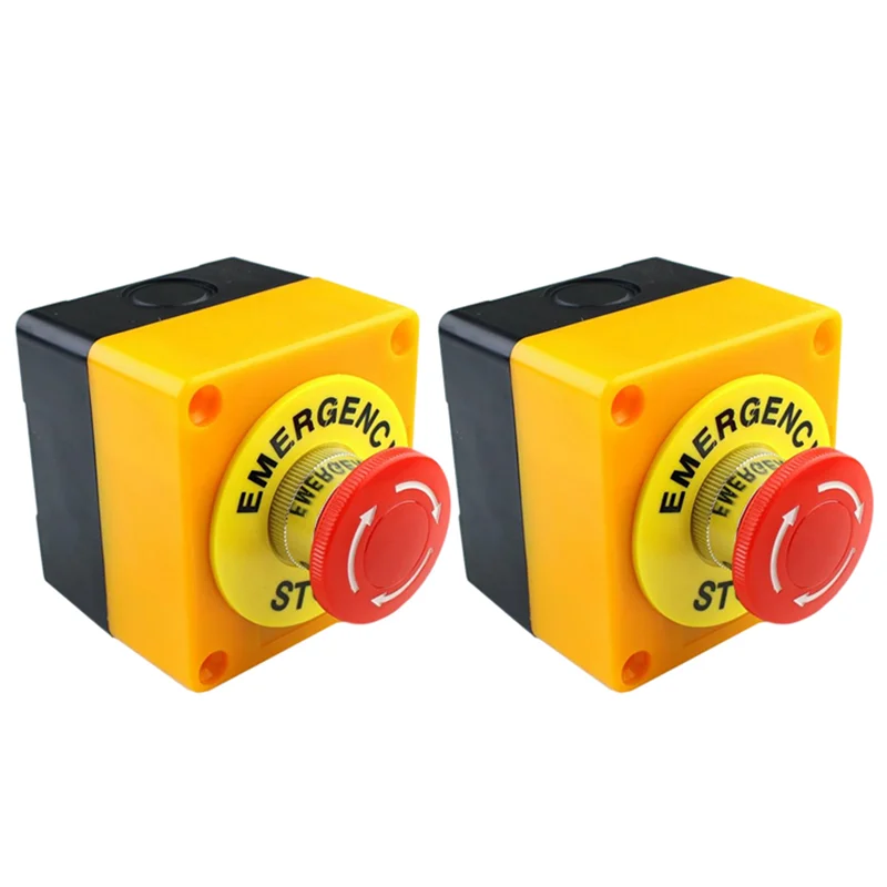 

AS94-10Pcs Red Mushroom Emergency Stop Shut Off Push Button Switch No + Nc 22Mm Cnc Gecko