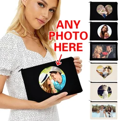 Custom Photo Travel Make Up Bag Female Storage Cases Women Cosmetic Bag Zipper Girls Lipstick Makeup Bags Organizer Coin Pouch