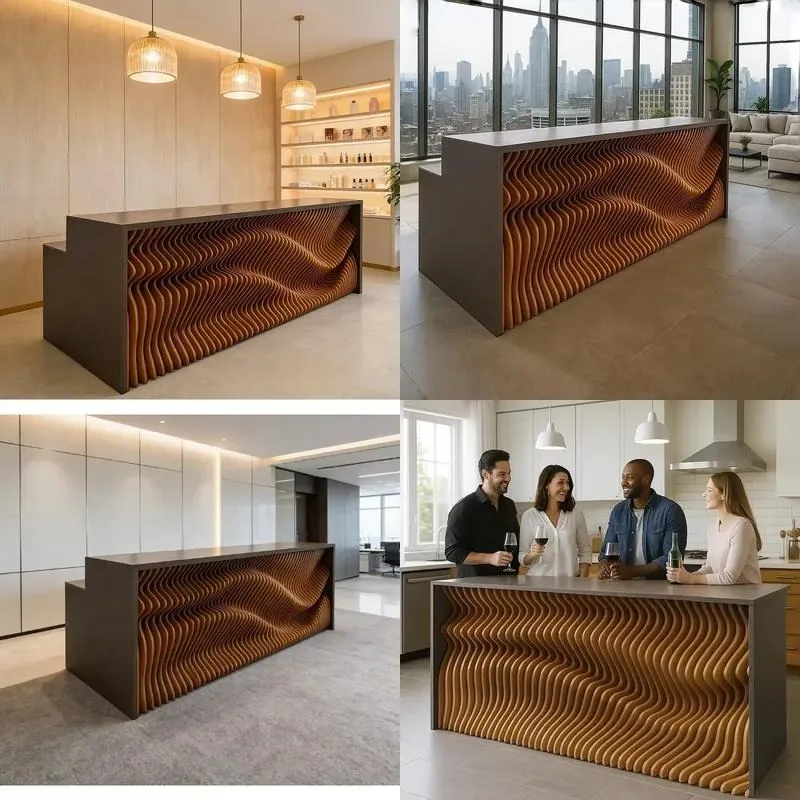 Luxury Custom Wooden Reception Desk Bar Art Commercial Furniture for Home Hotel Office Lobby