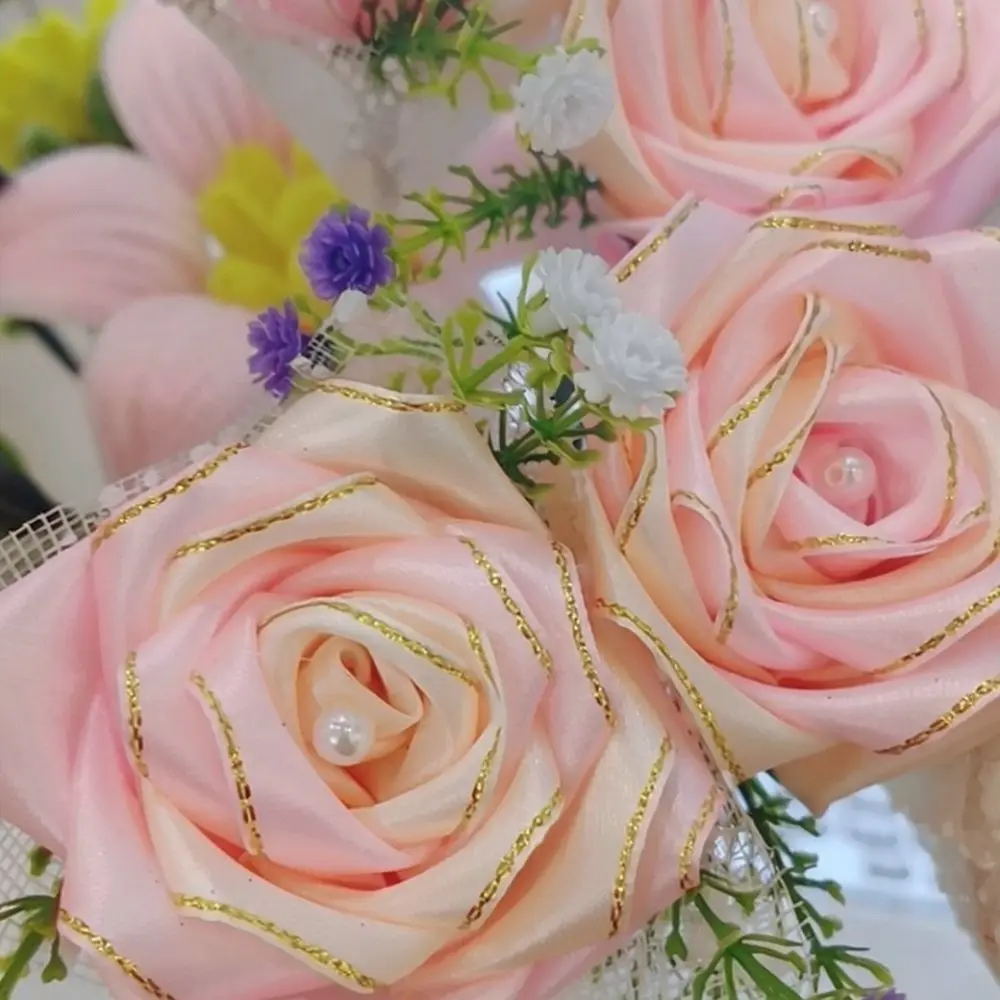 Premium Gold Edge Ribbon 4cm For Professional Floral Packaging Handmade Hair Accessory Sewing DIY Craft Home Decoration