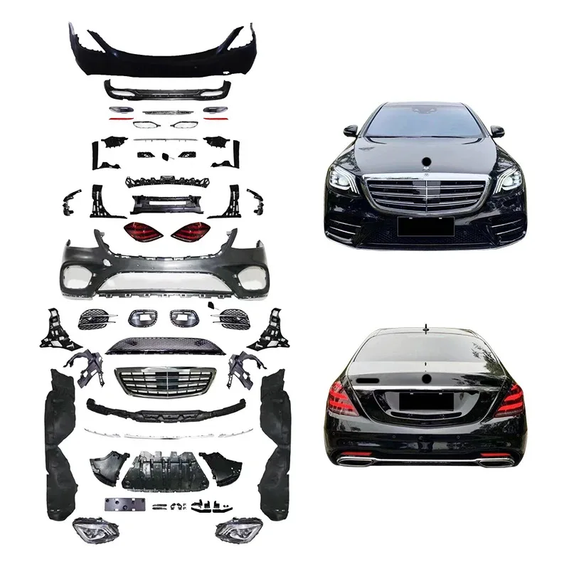 

For 2013-2018 S-Class W222 Car Upgrade Kit 2019 S450 Sport Body Including Front Rear Headlights Taillights Fog
