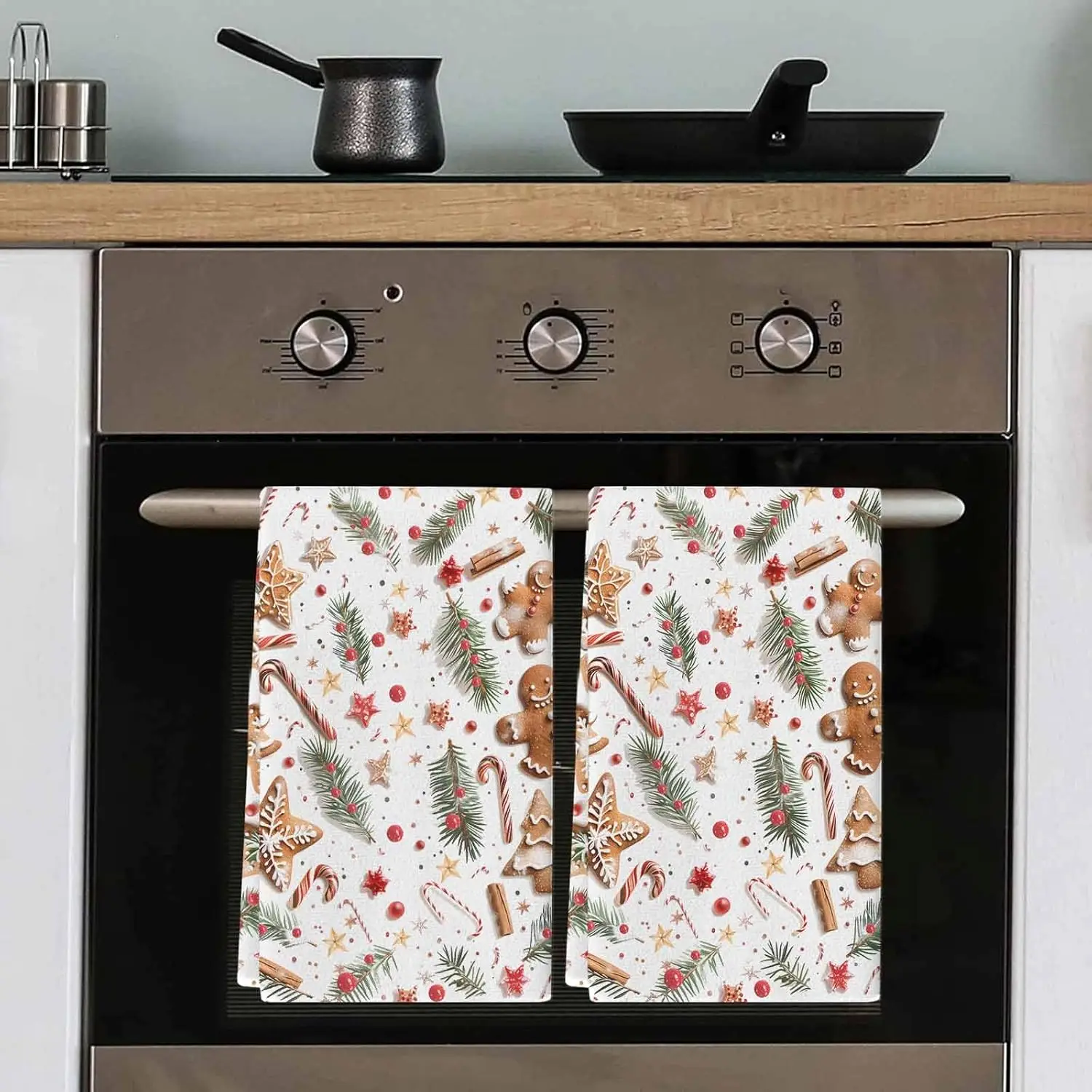 Christmas Gingerbread Man Stars Kitchen Dish Tea Towels Cleaning Supplies Quick Drying Bar Hand Dishcloths Christmas Decorations
