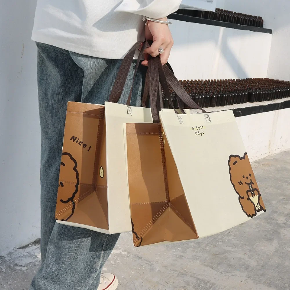 

2024 Non-woven Fabric Shopping Bag Large Capacity Trendy Underarm Bag Casual Waterproof Children Tote Bag Daily Life