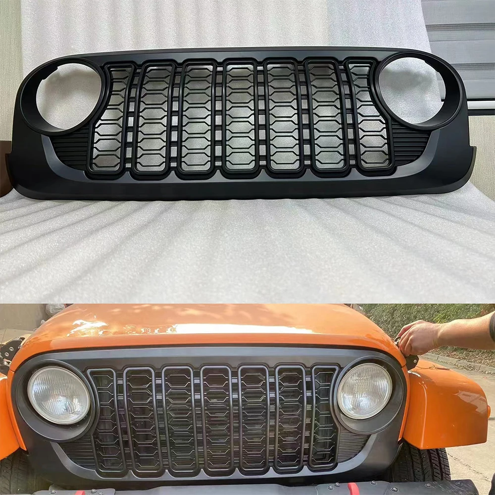 

SXMA J400 Jeep Wrangler Jk Grills 2024, новая передняя решетка для бездорожья, черный стиль, грили для автомобиля, дизайн OE, черный ABS для 2007-2017 гг.