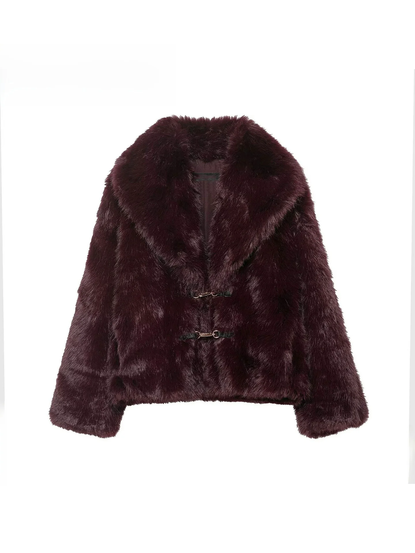 

Winter 2025 New Sle Women's ort Coat Jaet Faux Fur Effect Ladies High-End Feel Loose Fit Warmth Long Sve Button Closure