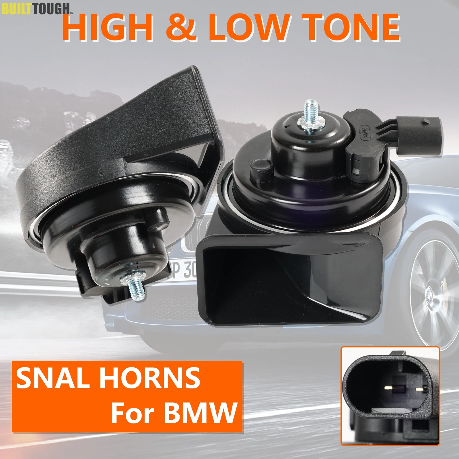 Dual Snail Horn 12V 110-125DB Waterproof High Low For BMW E81 E82 E87 E88 F20 F21 F22 F45 F46 F30 F31 F34 F32 F33 F36 F10 F11