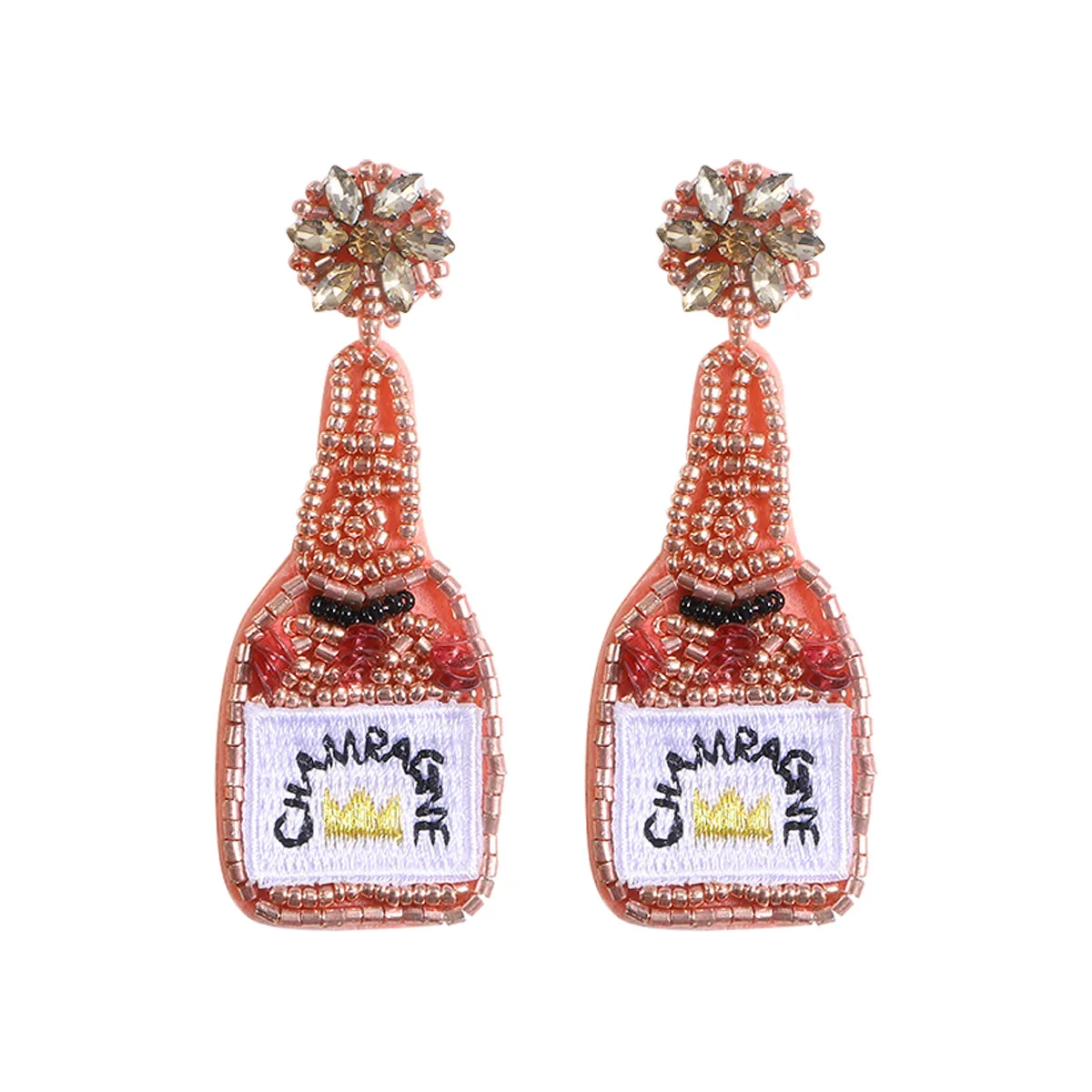 Girlgo Boho Handmade Beaded Earpieces Embroidery Earpieces Wine Bottle Shaped Earpieces Fashion Personality Earpieces for Women