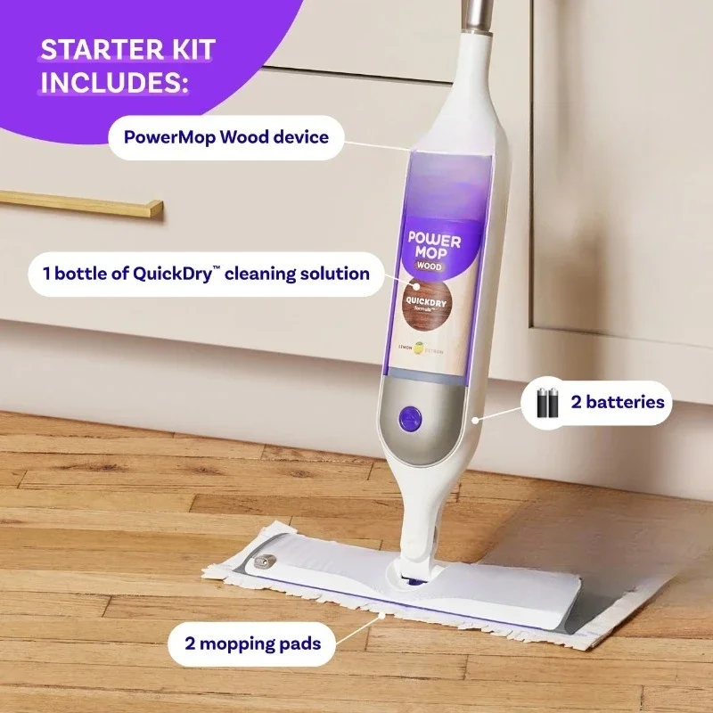 

HOME.New Power Mop Wood Mop Kit for Floor Cleaning, Lemon Scent,Fast delivery