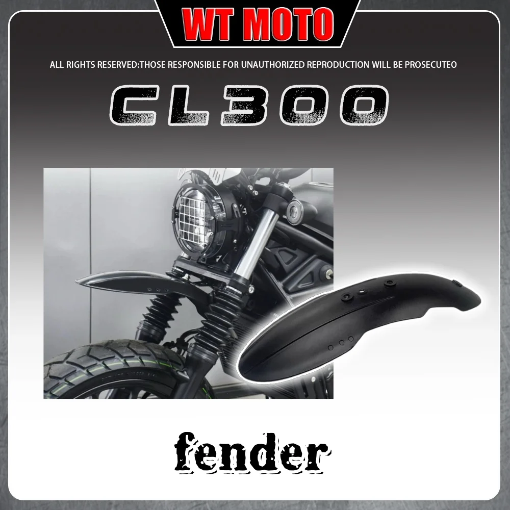 High-mounted off-road mudguards for Honda CL300; front mudguard sand removal plate.