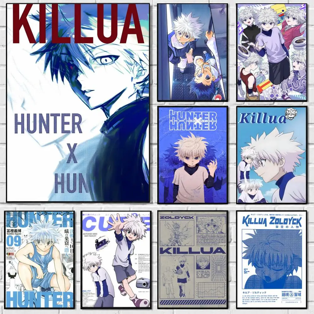 Anime Killua Poster Self-adhesive Art Waterproof Paper Sticker Coffee House Bar Room Wall Decor