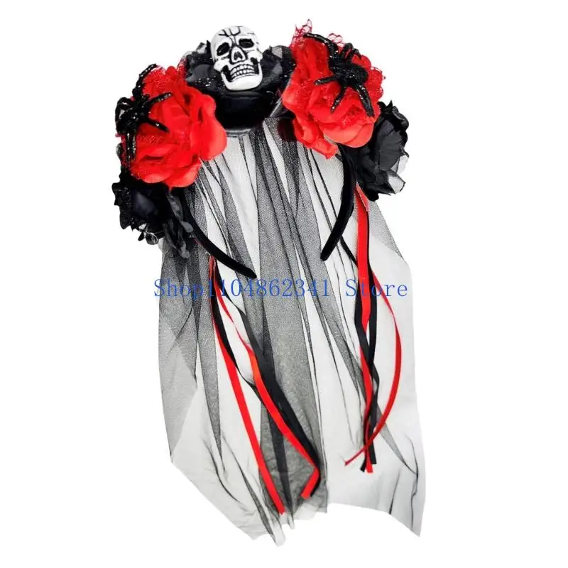 5asd Halloween Party Dance Hairband Fashion Ribbon Design Arachnid Floral Hair Charm #4