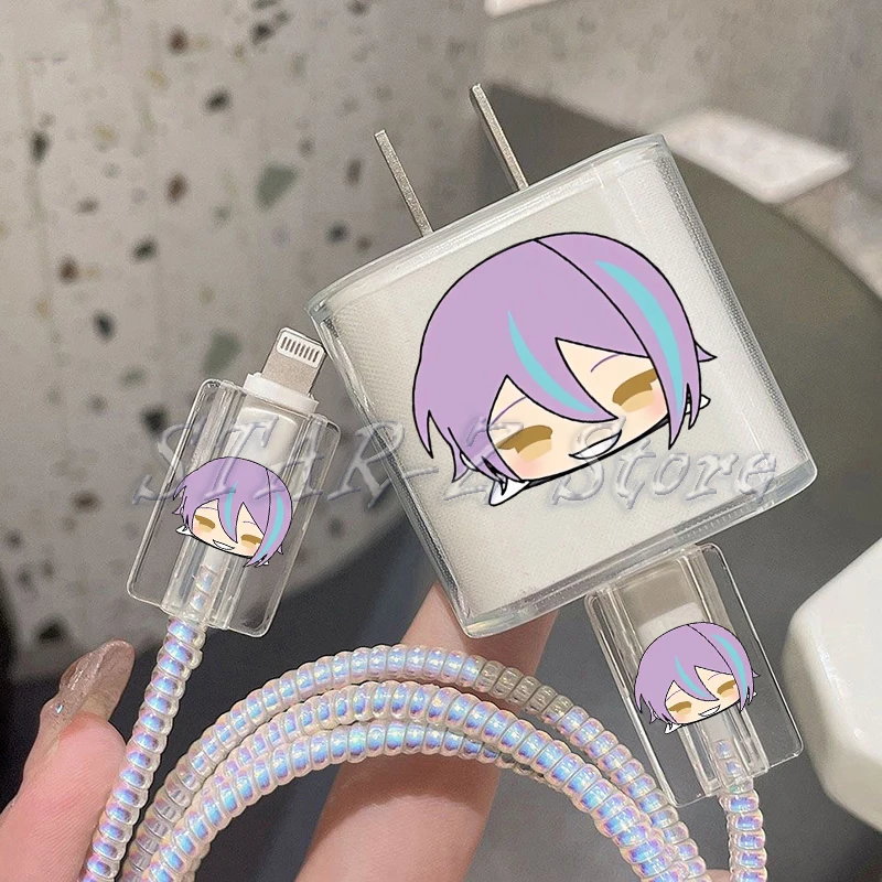 น่ารักWaifu Hentaiเด็กหญิงสําหรับIPhone 15 14 13 Pro Max 18/20W Charger & ชาร์จProtectorข้อมูลWinder