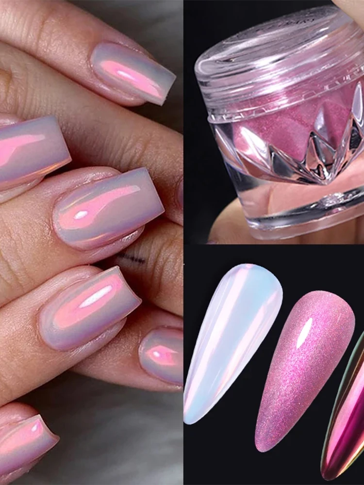 NICOLE DIARY Aurora poudre à ongles Pigment perle métallique frottant la poussière effet caméléon Nail Art paillettes manucure décoration