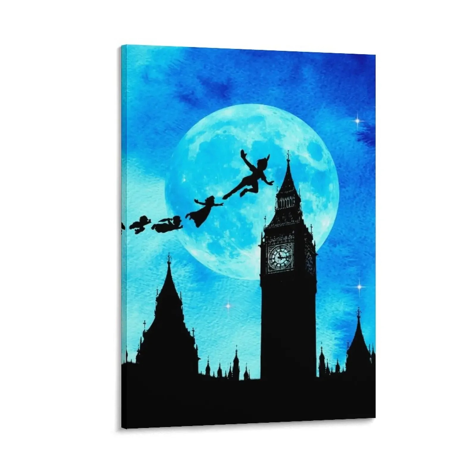 

Magical Watercolor Night - Peter Pan Canvas Painting Bedroom deco home decoration luxury wall art canvas painting