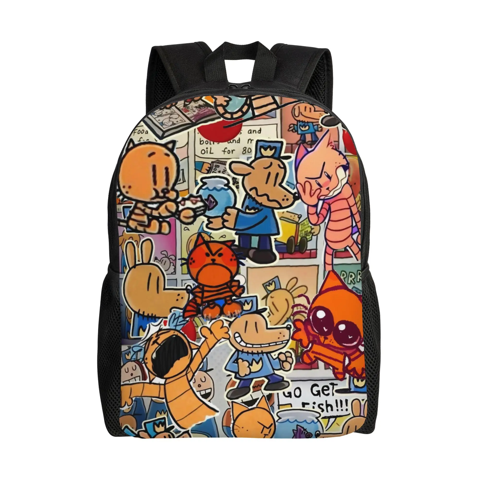 

Рюкзак Dog Man Cartoon для мужчин и женщин, повседневный студенческий рюкзак для походов и путешествий, холщовые сумки для ноутбука, легкие