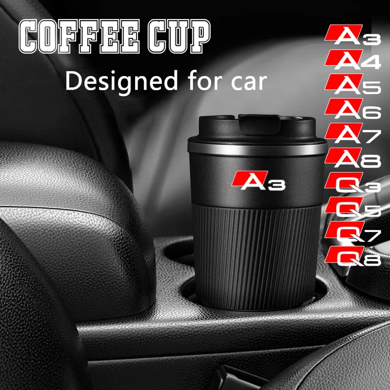 

Car Coffee Cup 304 Stainless Steel Car Thermos cafe Mug 510ML for audi sport RS A1 A3 A4 B7 B8 A5 A6 A7 A8 Q3 Q5 Q7 Q8 TT