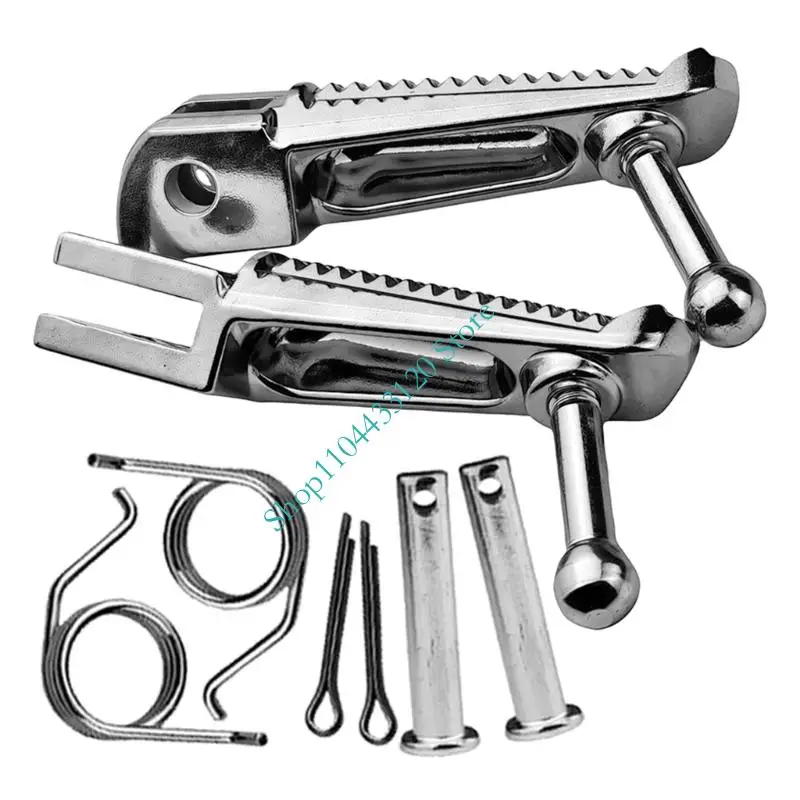 Front and Rear Motorcycle Foot Pegs, Metal Replacement Set with Textured Contact Areas for YZF R25 R125 MT07 MT09 FZ6 XJ6 Worn,