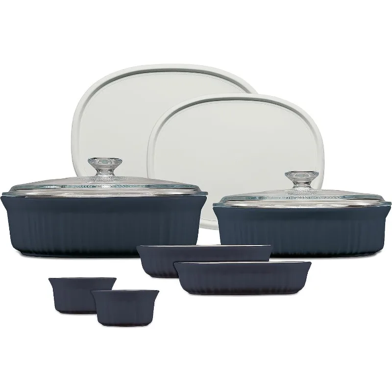 Ceramic Bakeware Set with Lids, Chip and Crack Resistant Stoneware Baking Dish, Microwave, Dishwasher, Oven, Freezer