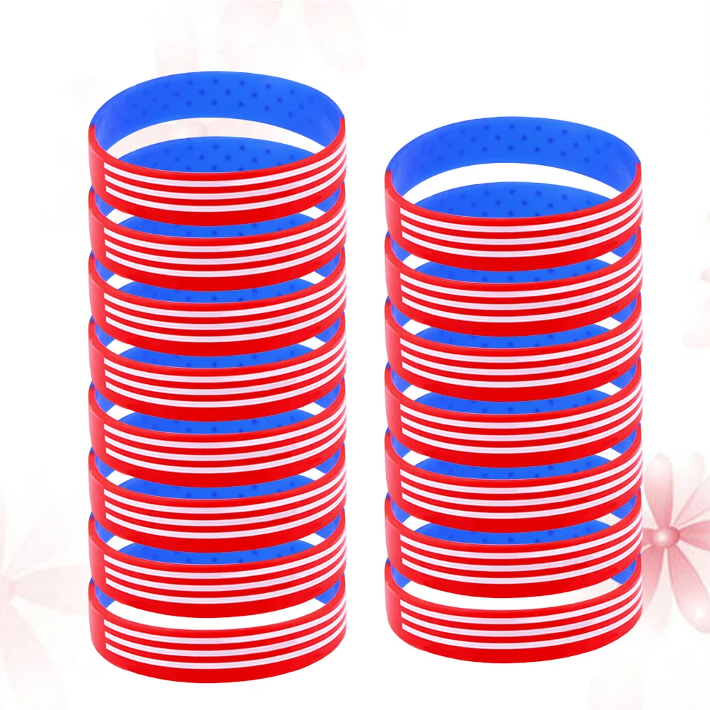 

15Pcs Star Design Silicone Bracelet Eco Friendly Soft Wristband for Sports Fitness Fashion Accessory Comfort Fit Red Blue