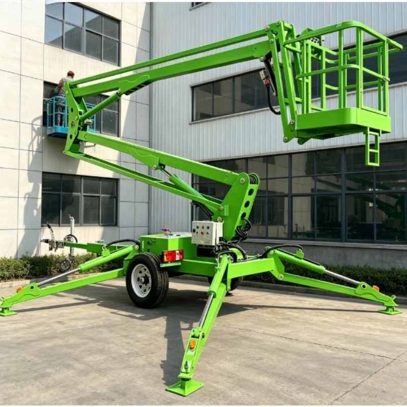 Customized Articulated Boom Lift Spider Hydraulic Cherry Picker Man Tow Behind Trailer Mounted Boom Lifting Platform