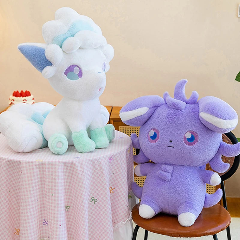 

40/80cm Pokemon Kawaii Espurr Plush Toys Alolan Vulpix Doll Cute Large Pokémon Plushie Stuffed Pillow Gift for Kid Birthday Xmas