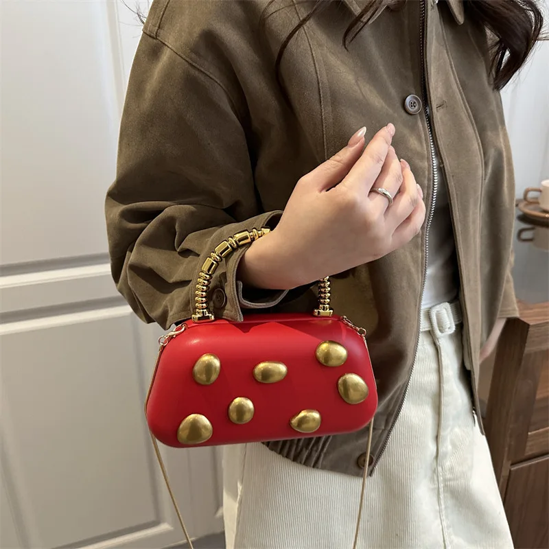 

2025 New Vintage Textured Box Bag for Women, Chain Strap Shoulder Purse with Top Handle, Extremely Sophisticated & Versatile​