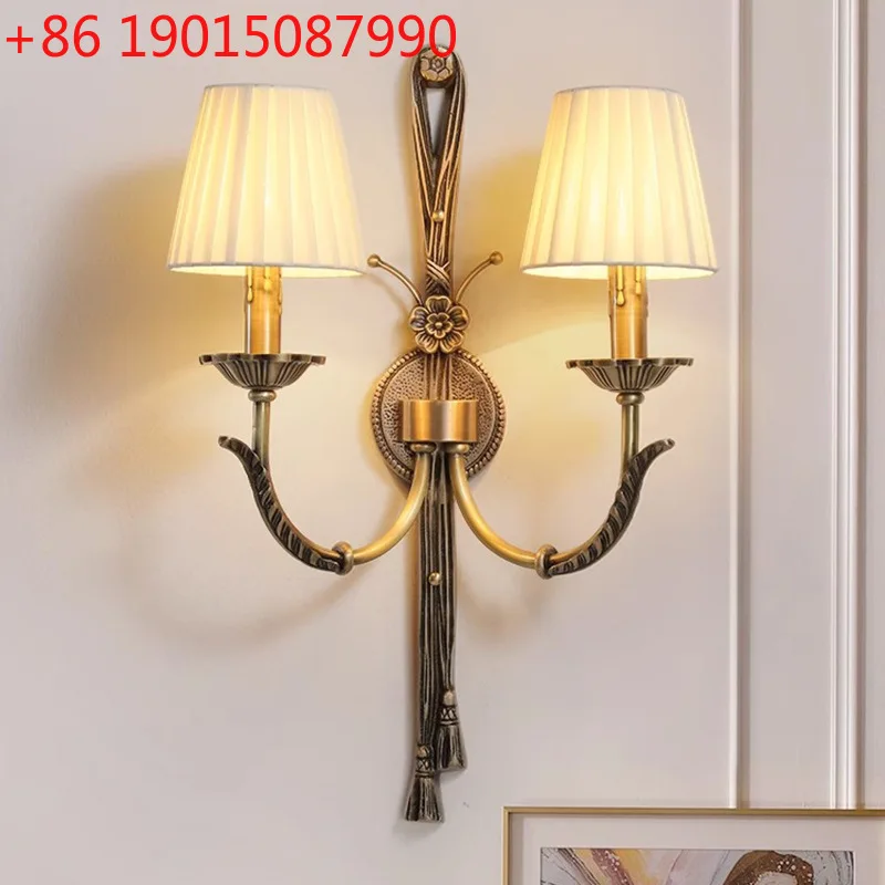 

Полностью медный ТВ фон настенный настенный светильник коридор проход французская вилла еда спальня прикроватная лампа