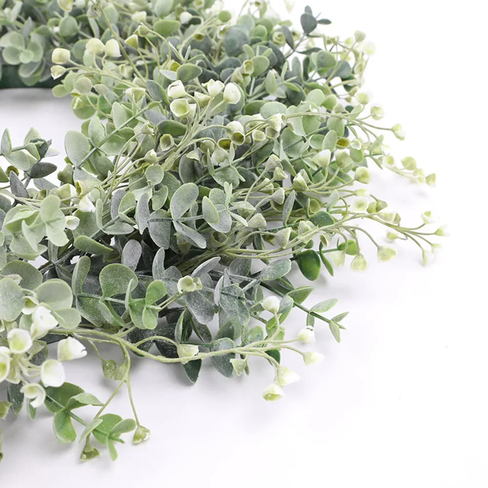 50CM Eucalyptus Wreath Front Door Wreath Green Leaves Wreath Spring Door Wreath Outdoor Artificial Greenery Hanging Wreath