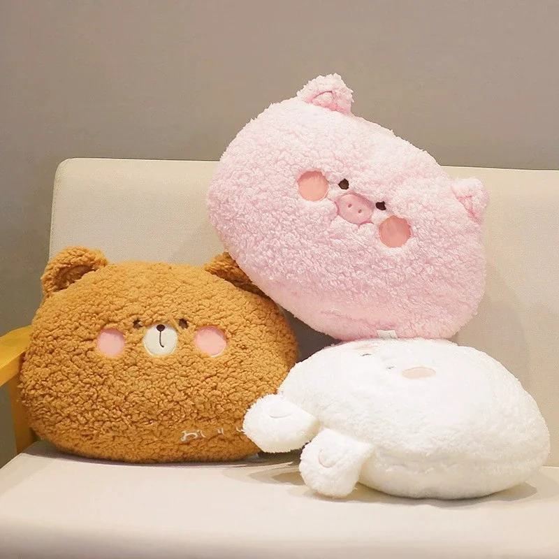 

35cm kawaii Animal Teddy Bear Rabbit Frog Tiger Pig Plush Toys Cartoon Stuffed Soft Pillow Back Sofa Cushion for Girls Kids