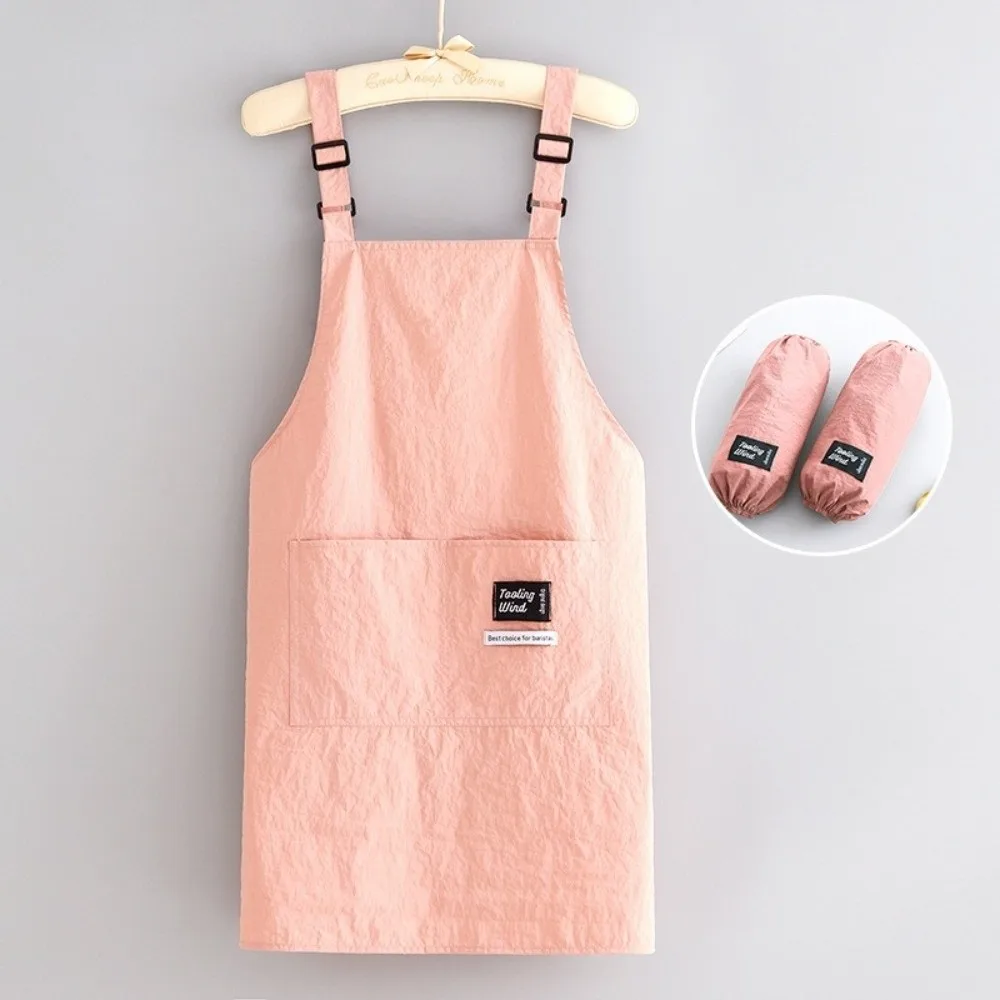 Новый жилетный стиль, фартук-таслон, легкие антигрязные кухонные фартуки с нарукавниками, большой карман, комбинезон для кафе, кухонное использование