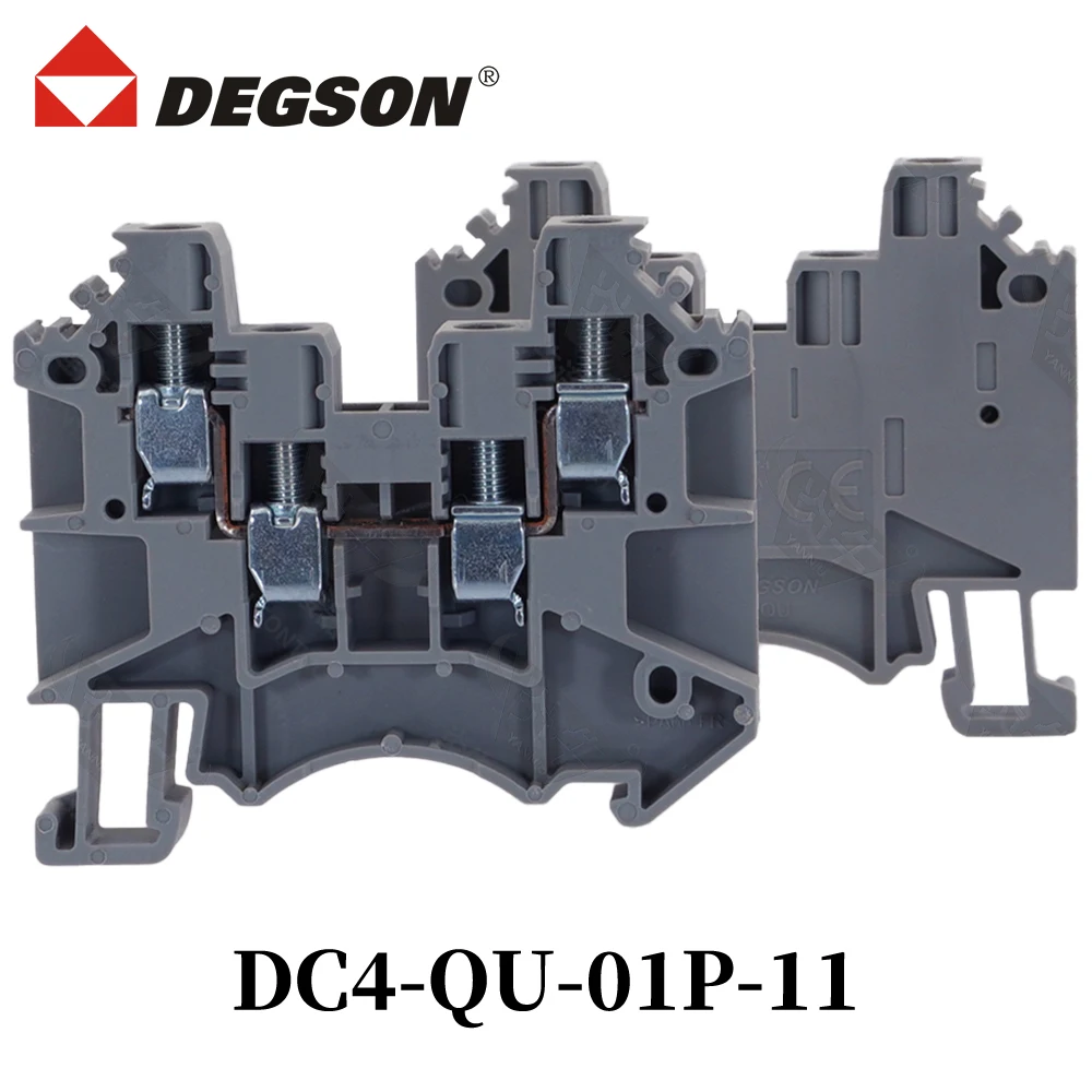 10Pcs DEGSON DC4-QU-01P-11-00ZH Din rail terminal blocks Connector KFDC4-QU Lead 7439-92-1 Phoenix  Contact 32A 500V